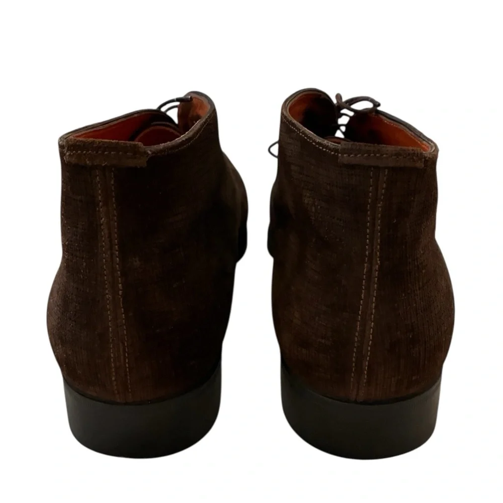 Santoni | Brown lace up chukka boot shoes